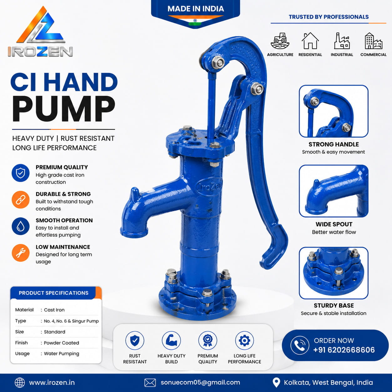 Cast Iron Hand Pump in Kolkata Howrah West Bengal Factory Irozen