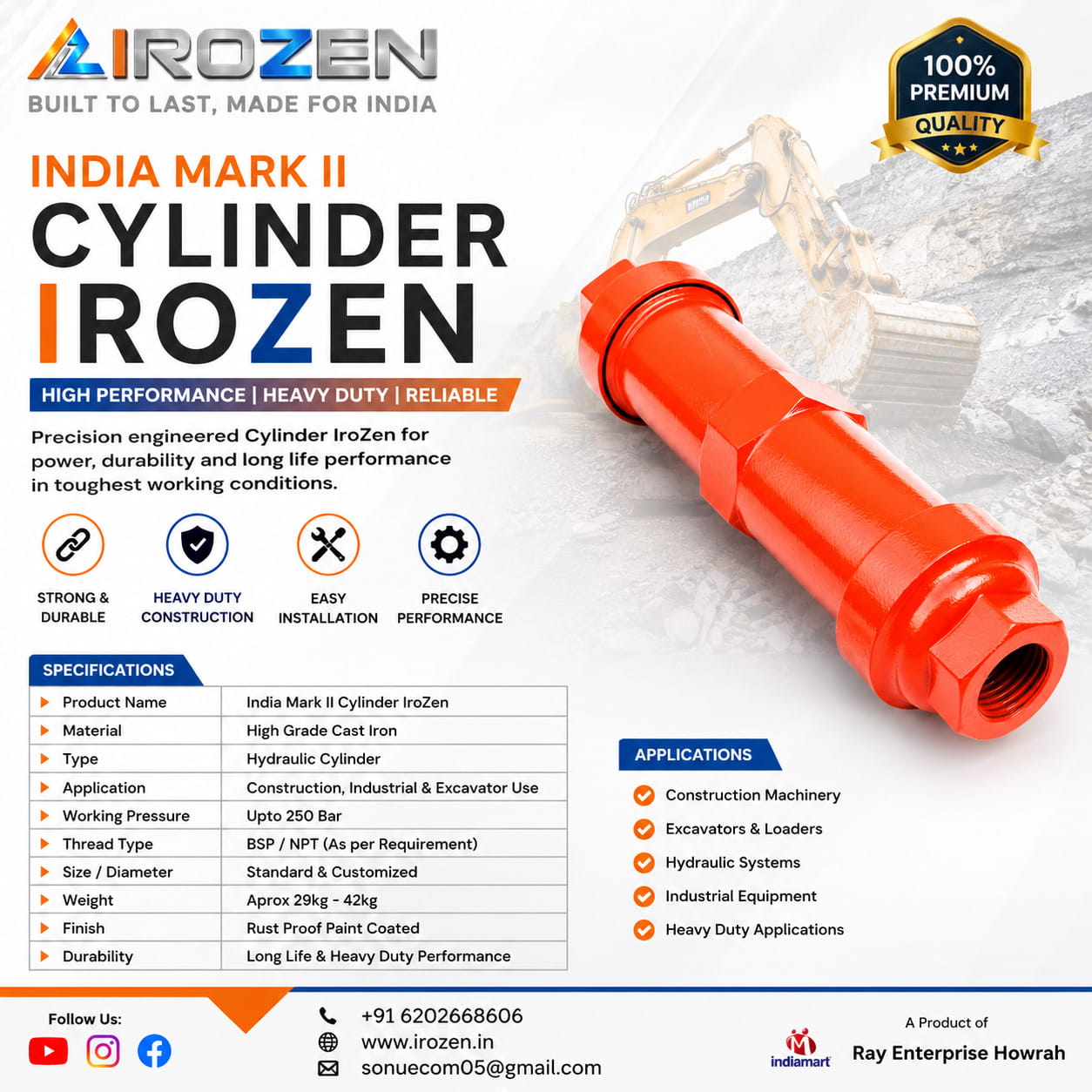 India Mark II Parts Cylinder Manufacturer Supplier IroZen