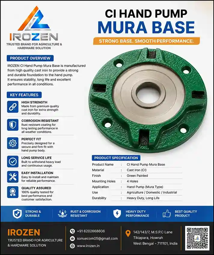 Cast Iron Hand Pump Base Manufacturer And Supplier in India  IROZEN